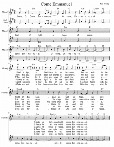 Come Emmanuel (with 2nd voice) (arr. Bonnie Wong)