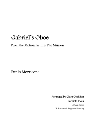 Gabriel's Oboe (arr. Clara Obsidian)