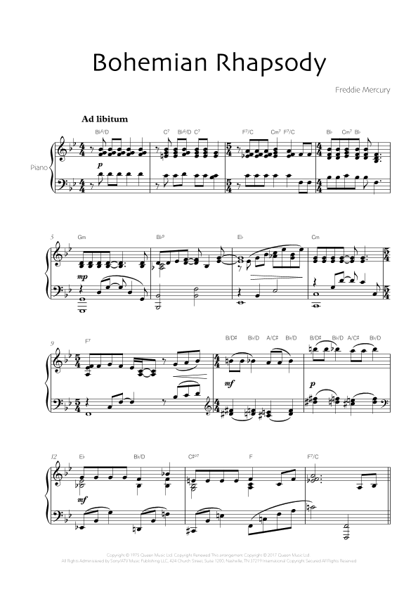 Bohemian Rhapsody (arr. Robin Hood Editions)
