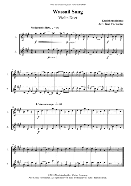 Wassail Song (arr. Gert Th. Walter)