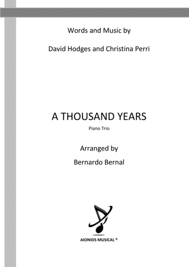 A Thousand Years (arr. Bernardo Bernal)