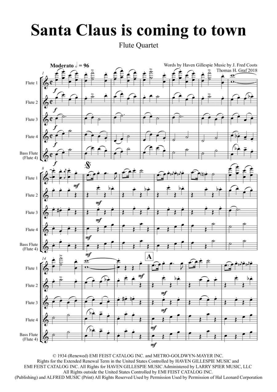 Santa Claus Is Comin' To Town (arr. Thomas Graf)
