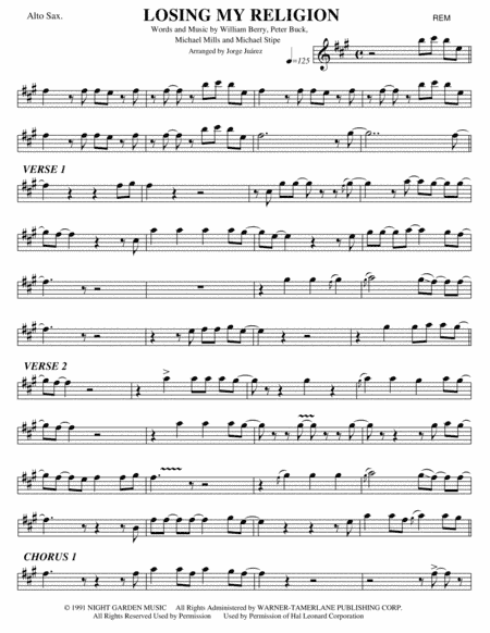 Losing My Religion (arr. Jorge Juárez)