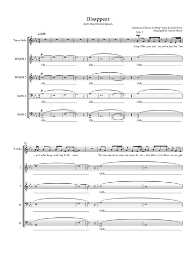 Disappear (arr. Aaron Howe)