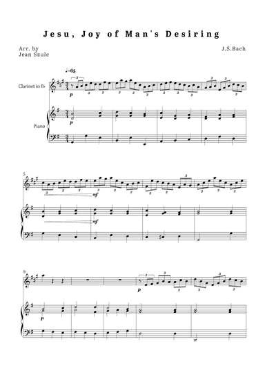 Jesu, Joy of Man's Desiring (arr. Jean Szulc)
