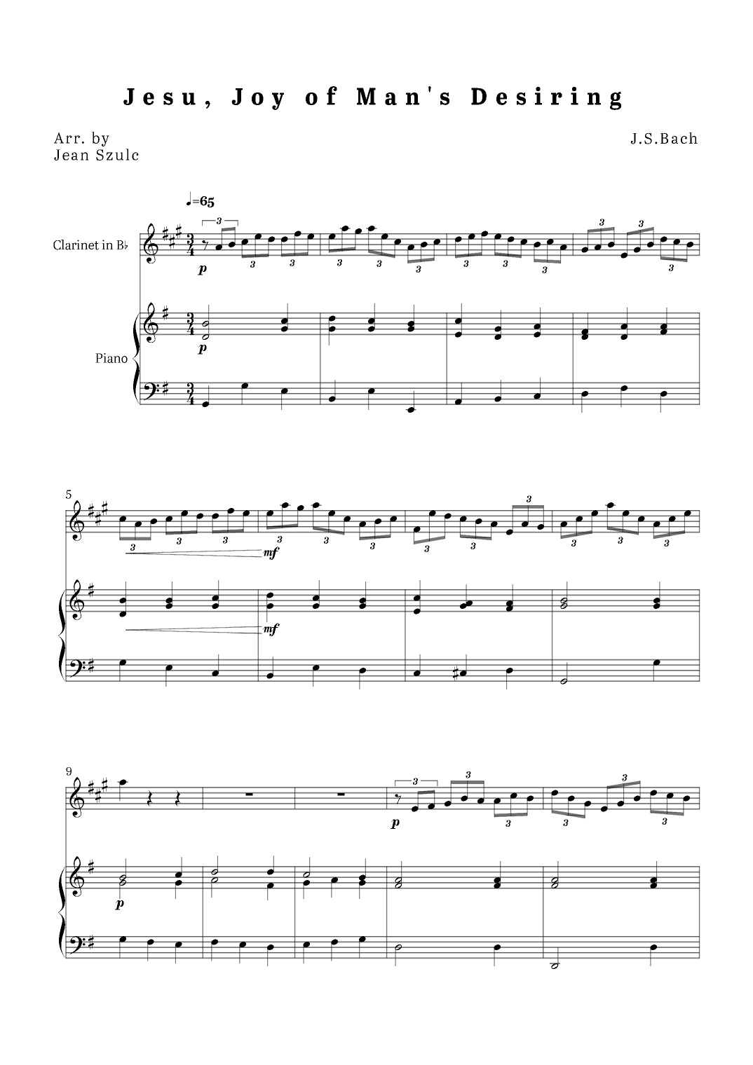 Jesu, Joy of Man's Desiring (arr. Jean Szulc)