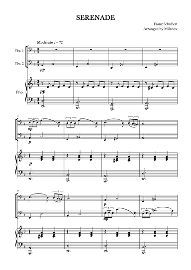 Serenade | Schubert | Tuba duet and piano (arr. Milanov)