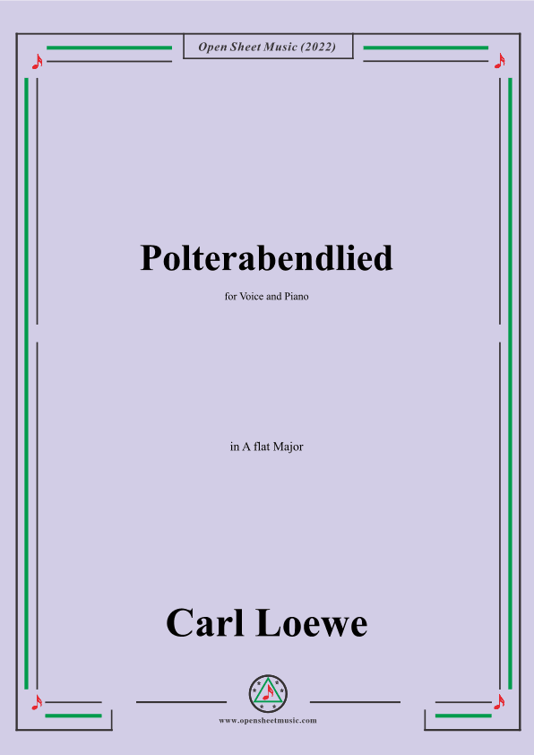 Loewe-Polterabendlied,in A flat Major,for Voice and Piano (arr. OSM Press)