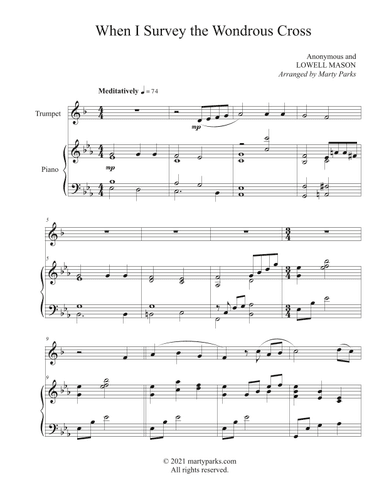 When I Survey the Wondrous Cross (Trumpet-Piano) (arr. Marty Parks)