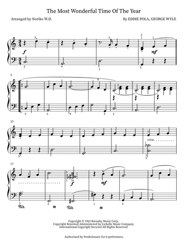 It's The Most Wonderful Time Of The Year (arr. Noriko W.D.)
