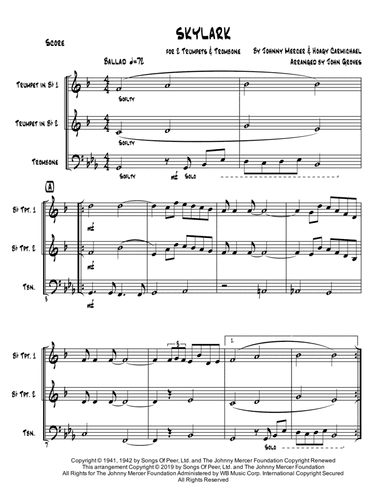 Skylark (arr. John Groves)