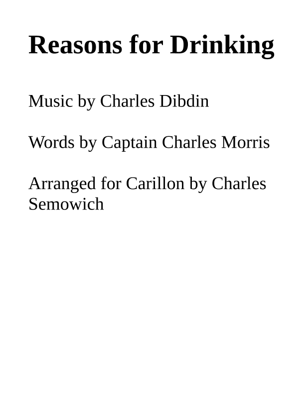 Reasons for Drinking for Carillon (arr. Charles Semowich)