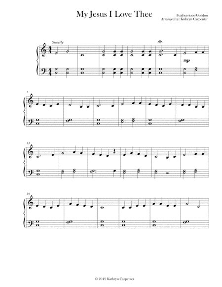 My Jesus I Love Thee (Easy Piano) (arr. Kathryn Carpenter)