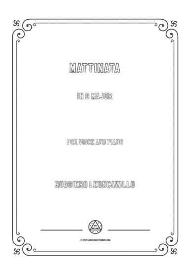 Leoncavallo-Mattinata in G Major,for Voice and Piano (arr. MSM)