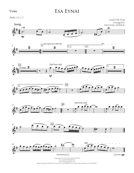Esa Eynai (VIOLIN) (arr. MICHAEL MYRICK)