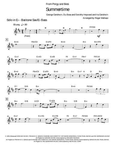 Summertime (arr. Roger Wallace)
