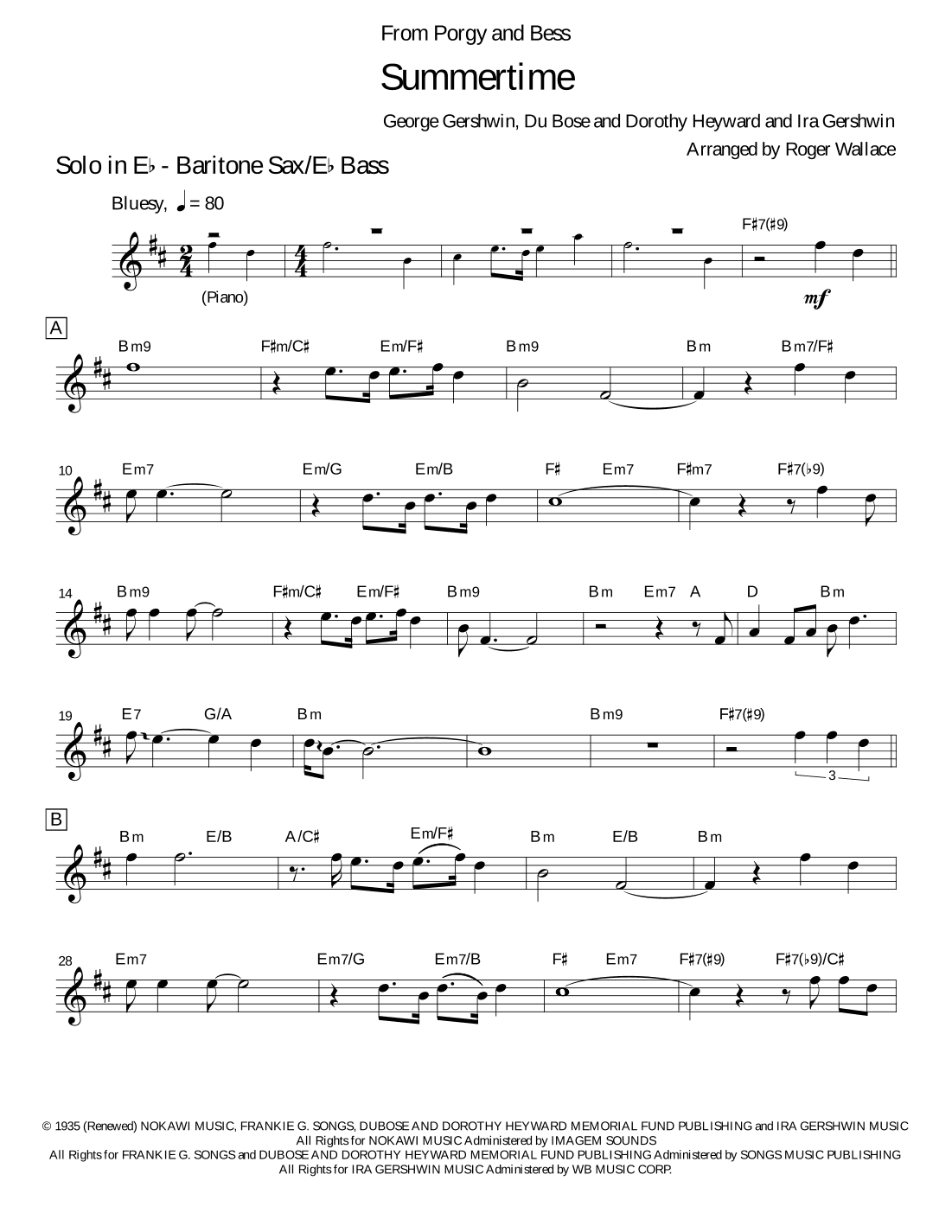 Summertime (arr. Roger Wallace)