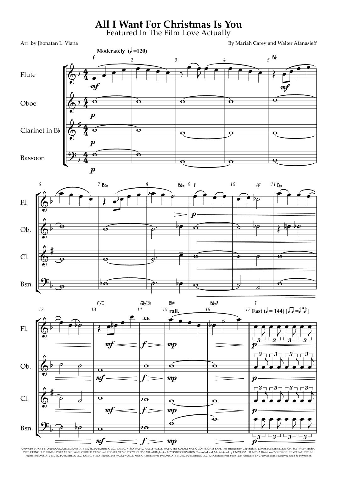 All I Want For Christmas Is You (arr. Jhonatan Lucio Viana)