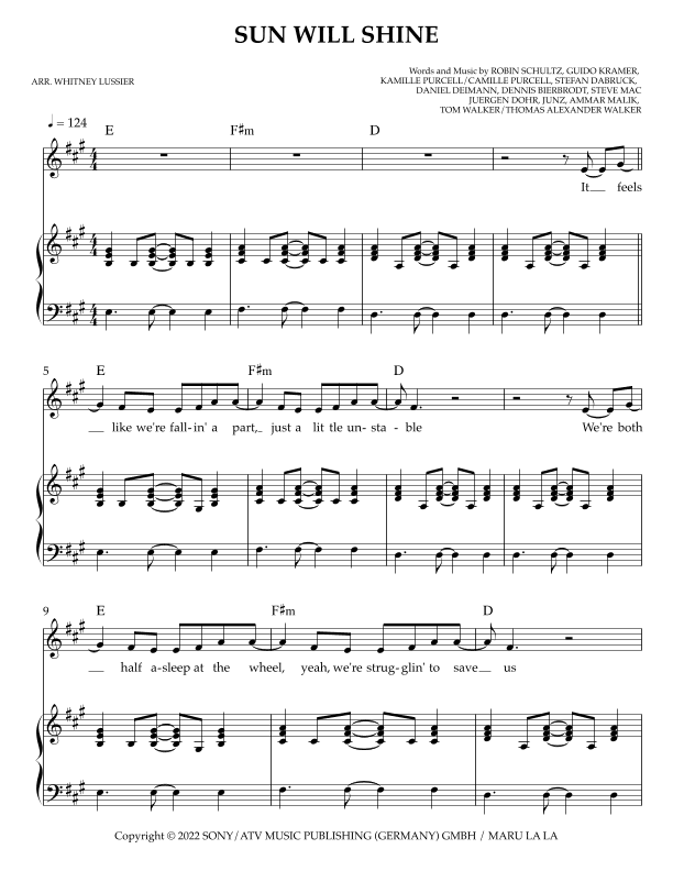 Sun Will Shine (arr. Whitney Lussier)