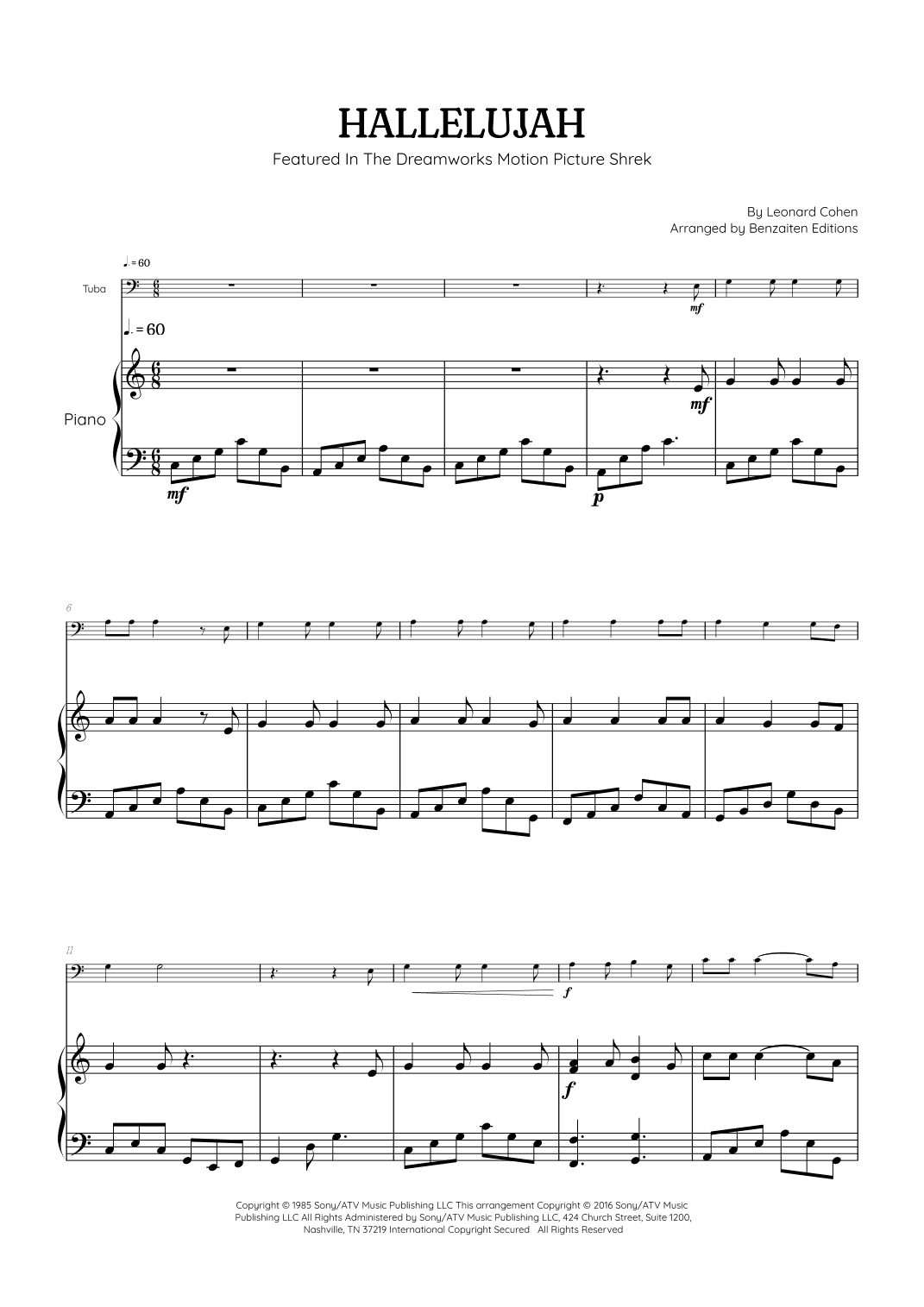 Hallelujah (arr. Benzaiten Editions)