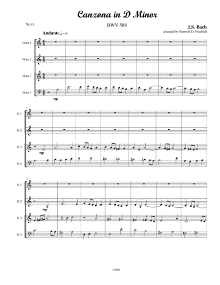 Canzona in D Minor (arr. Kenneth D. Friedrich)