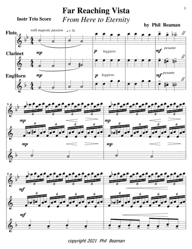 Far Reaching Vista (From Here to Eternity) - Flute, Clarinet, English Horn Trio