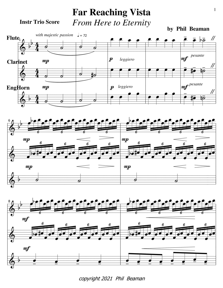 Far Reaching Vista (From Here to Eternity) - Flute, Clarinet, English Horn Trio