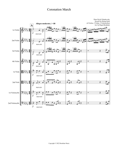 Coronation March (Db) (String Octet - 4 Violins, 2 Violas, 2 Cellos) (arr. Regis Bookshar)