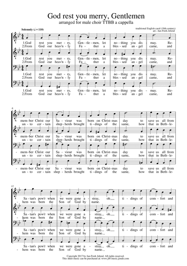 God Rest You Merry Gentlemen (TTBB Male Choir Arrangement) (arr. Jan-Frerk Jelend)