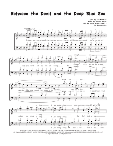 Between The Devil And The Deep Blue Sea (arr. David Wright)