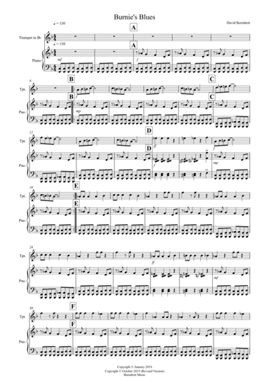 Burnie's Blues for Trumpet and Piano