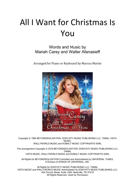 All I Want For Christmas Is You (arr. Marcus Martin)
