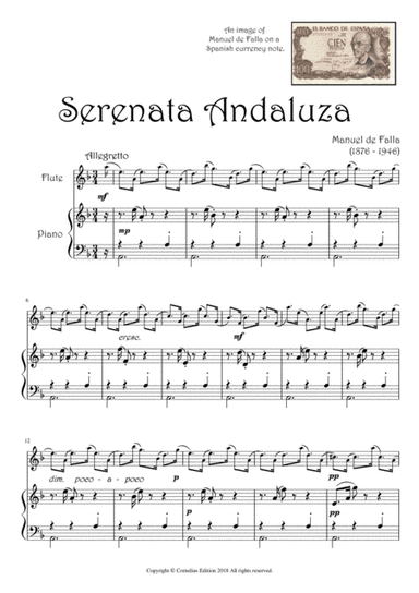 Manuel de Falla Serenata Andaluza Flute and Piano (arr. Glenn Martin)
