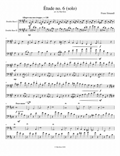 Franz Simandl Étude no. 6 in A Major (Allegro ma non troppo) for Two Double Basses (arr. M. Kim)