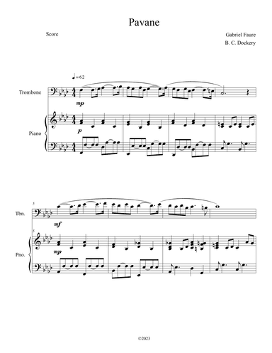 Pavane (Trombone Solo with Piano Accompaniment) (arr. B. C. Dockery)