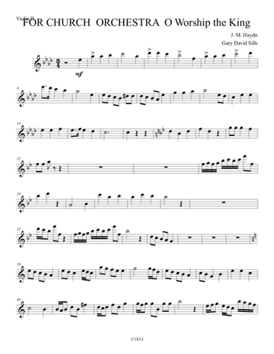 For Church Orchestra O Worship the King Violin II (arr. Gary  David  Sills)