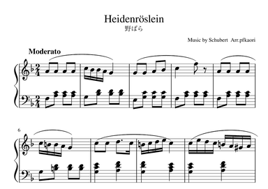 "Heidenröslein" (Fdur) (arr. pfkaori)