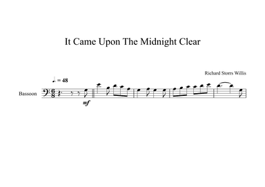 It Came Upon The Midnight Clear - Richard Storrs Willis (Bassoon) (arr. Digital Book Music)
