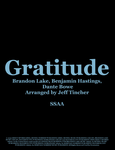 Gratitude (arr. Jeff Tincher)