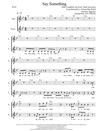 Say Something (arr. Eric O'Reilly)