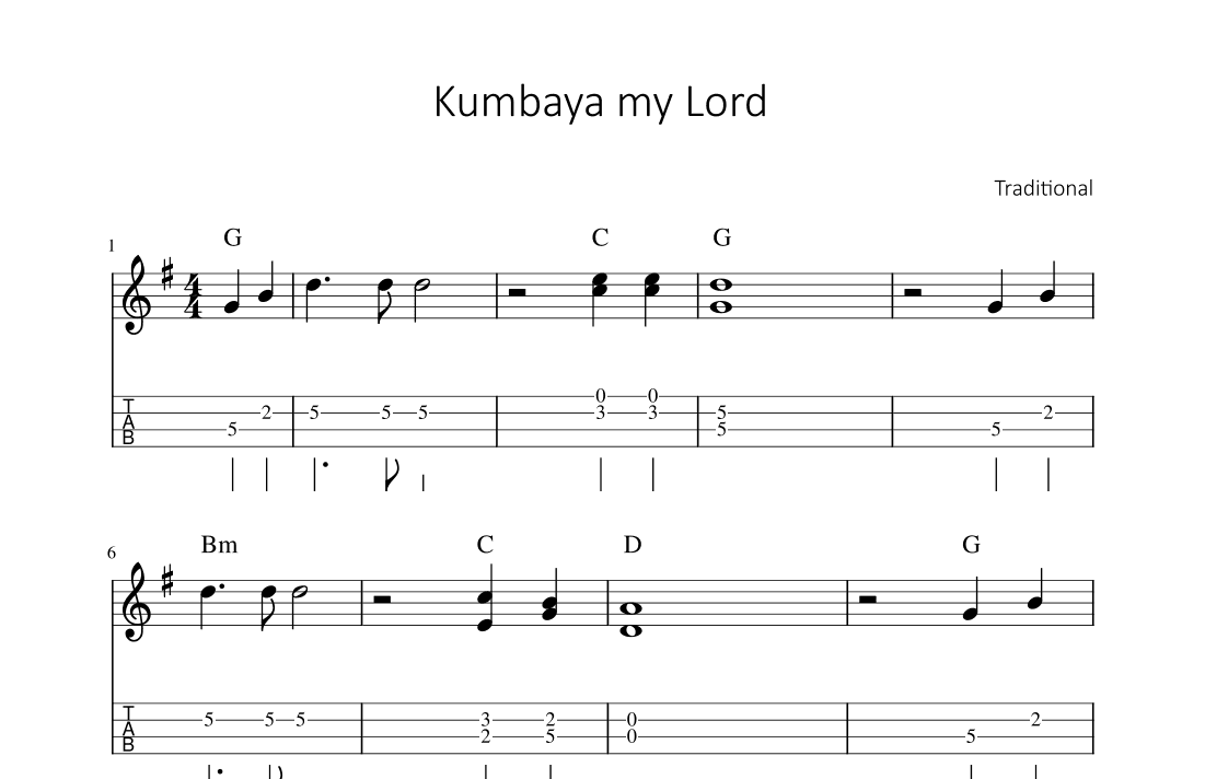 Kumbaya (arr. songbooks.info)
