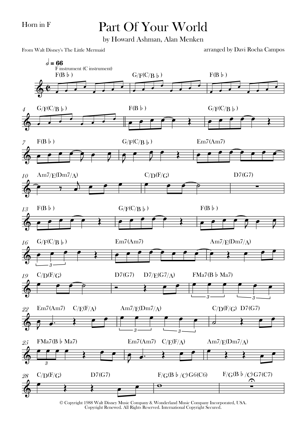 Part Of Your World (arr. Davi Rocha Campos)
