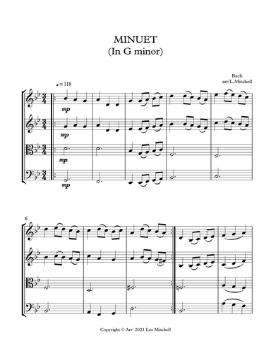 MINUET IN G MINOR (arr. Lee Mitchell)