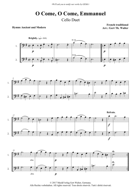 O Come, O Come, Emmanuel (arr. Gert Th. Walter)