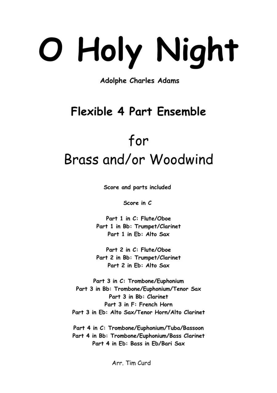 O Holy Night for Flexible 4 Part Ensemble (arr. Tim Curd)