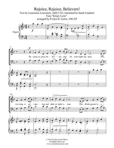 Rejoice, Rejoice, Believers! (arr. Evelyn Larter Music)
