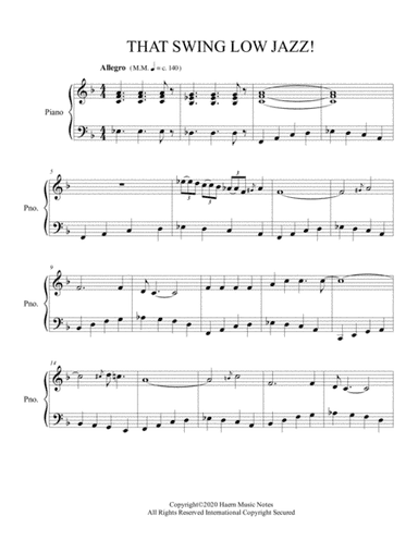 That Swing Low Jazz! (arr. Hearn Music Notes Publication)