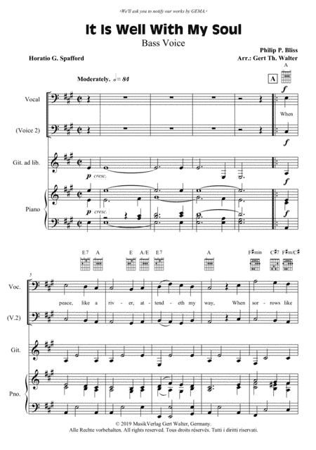 It Is Well With My Soul (arr. Gert Th. Walter)