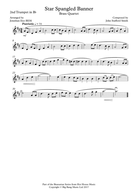 Star Spangled Banner - Brass Quartet (arr. Jonathan Eno BEM)