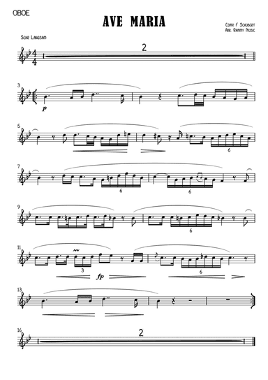 Ave Maria Schubert arr. for Oboe & Piano (arr. Rammy Muisc)